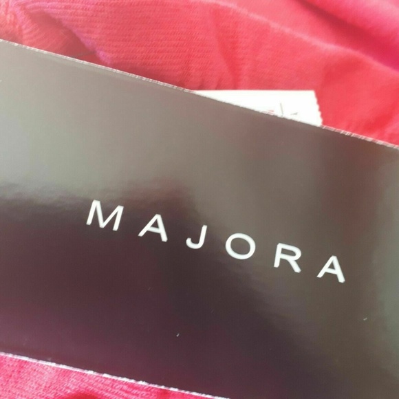 New Majoras Red Ruffle Cap Sleeve Top Blouse - Picture 4 of 5